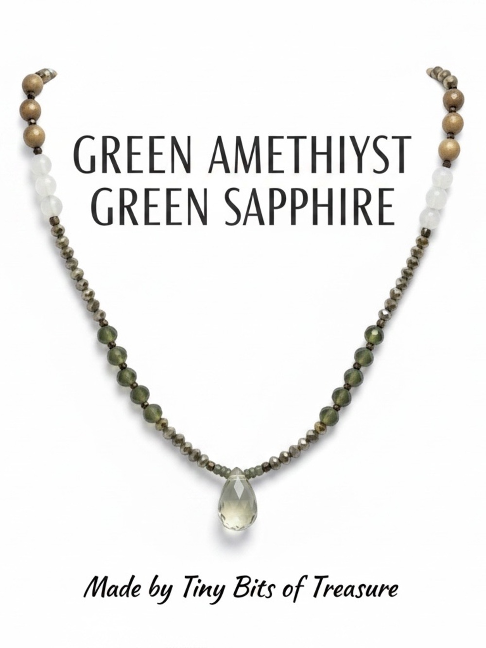 Green Amethyst & Green Sapphire Necklace NWT